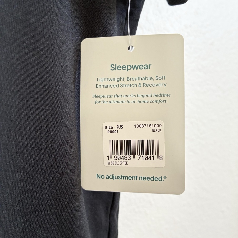 NWT Tommy John Second Skin Short Sleeve Sleep Pocket Black Shirt Womens XS NEW - Picture 3 of 5